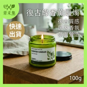 【青禾集】復古綠香薰蠟燭 100g